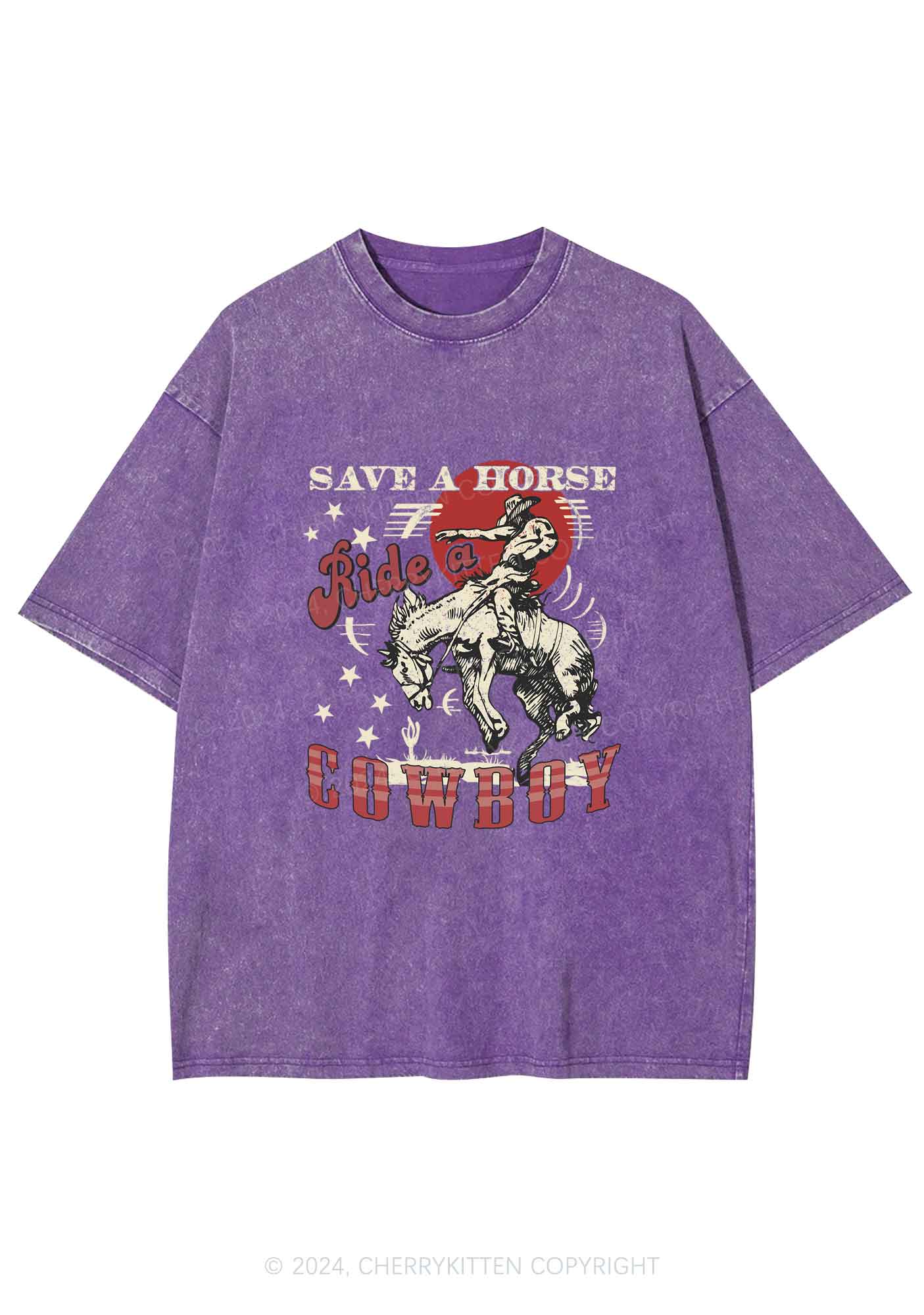 Ride A Cowboy Y2K Washed Tee Cherrykitten