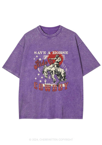 Ride A Cowboy Y2K Washed Tee Cherrykitten
