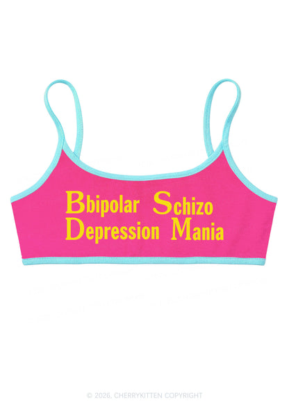Bipolar Depression Schizo Mania Y2K Super Crop Cami Cherrykitten