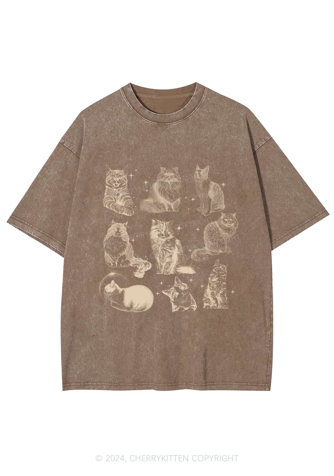 Retro Kitten Y2K Washed Tee Cherrykitten