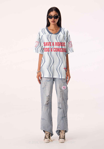 Ride A Cowgirl Blue Wave Pride Y2K Sport Jersey Shirts Cherrykitten