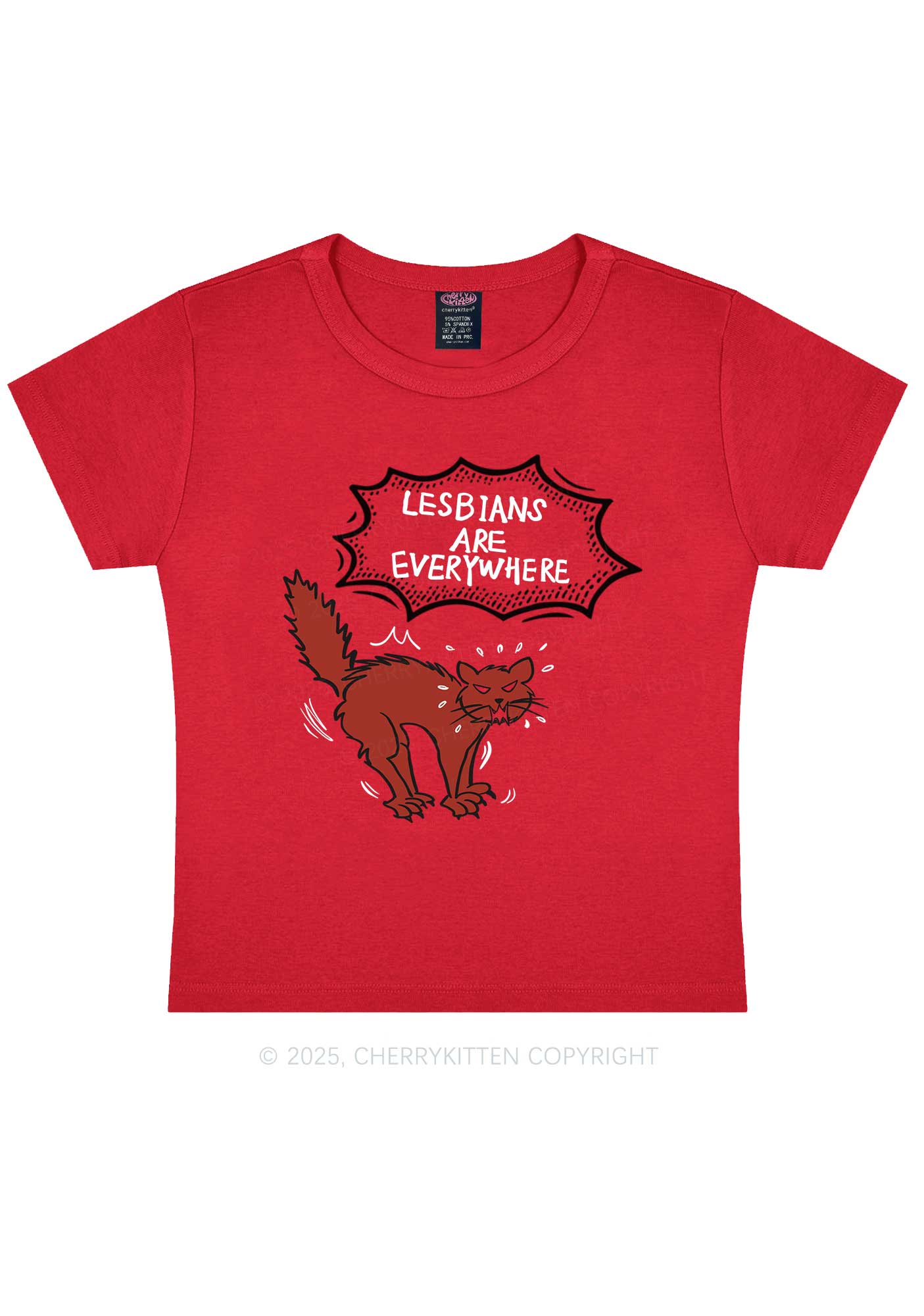 Lesbians Are Everywhere Y2K Baby Tee Cherrykitten