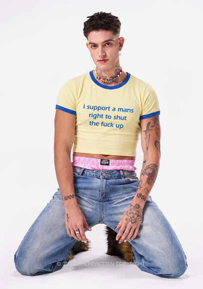 I Support A Mans Right Y2K Ringer Tee Cherrykitten