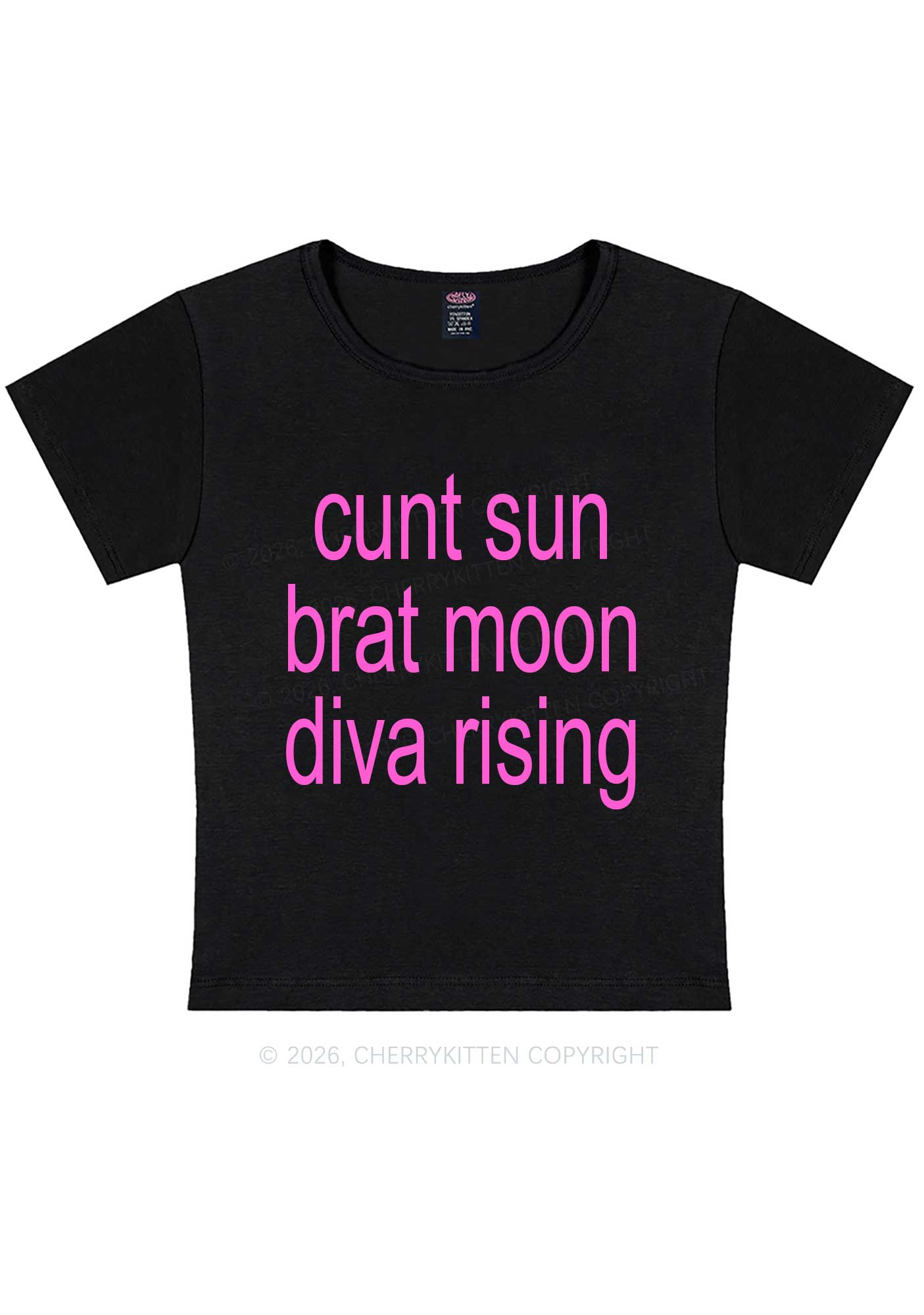 Cxxt Sun Brat Moon Diva Rising Y2K Baby Tee Cherrykitten