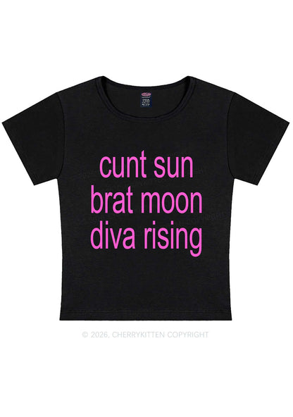 Cxxt Sun Brat Moon Diva Rising Y2K Baby Tee Cherrykitten