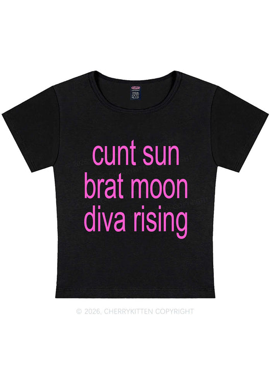 Cxxt Sun Brat Moon Diva Rising Y2K Baby Tee Cherrykitten