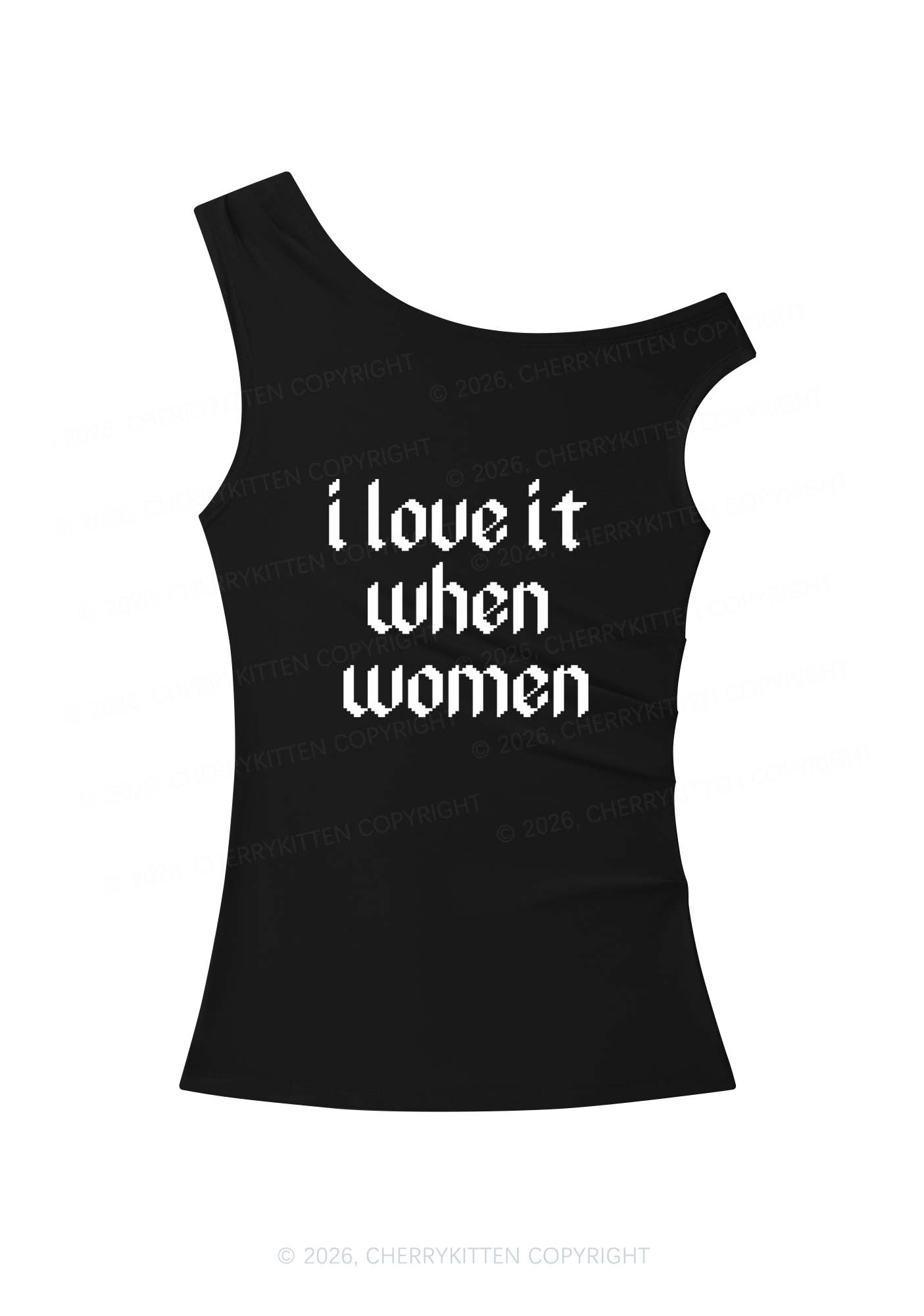 I Love It When Women Pride Y2K Off Shoulder Tank Top Cherrykitten