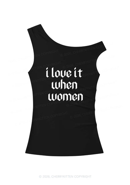 I Love It When Women Pride Y2K Off Shoulder Tank Top Cherrykitten