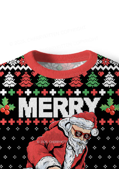 Marry Mixmas Y2K Christmas Knit Sweatshirt Cherrykitten