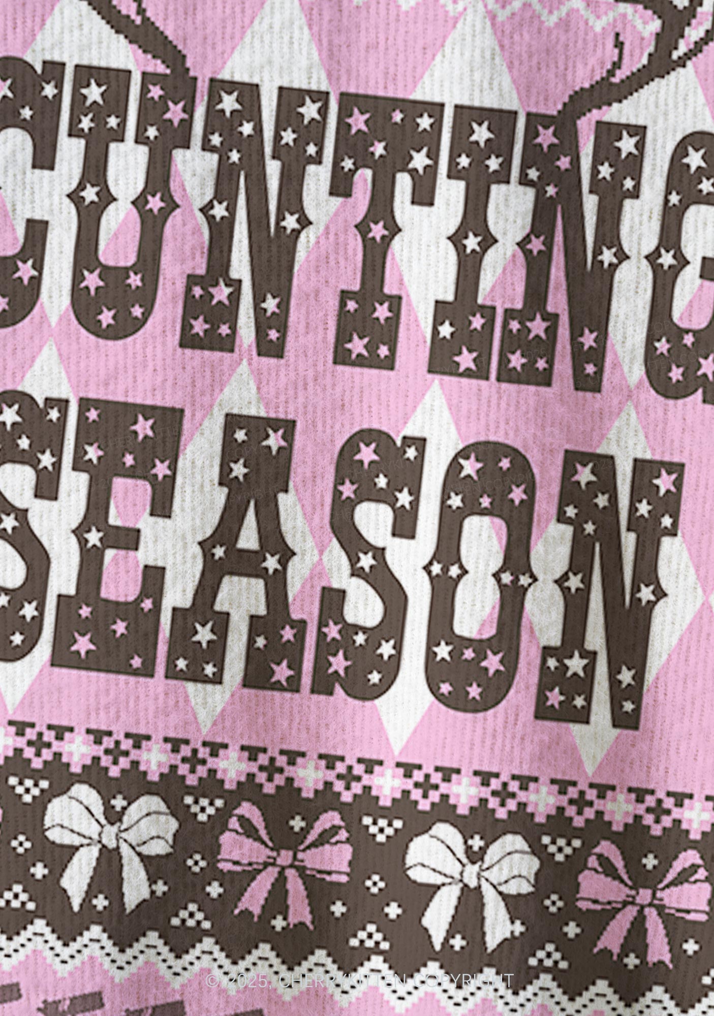 Cunting Season Y2K Christmas Cardigan Knit Sweatshirt Cherrykitten