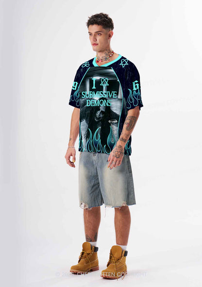 Halloween I Love S Demons Y2K Sport Jersey Shirts Cherrykitten