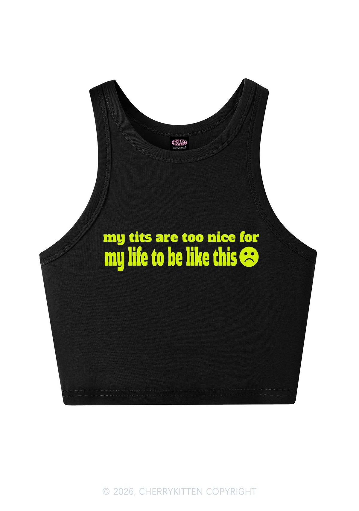 My Txts Are Too Nice Y2K Crop Tank Top Cherrykitten