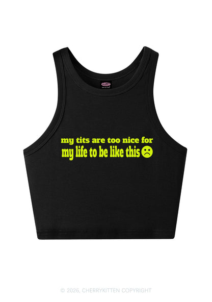 My Txts Are Too Nice Y2K Crop Tank Top Cherrykitten