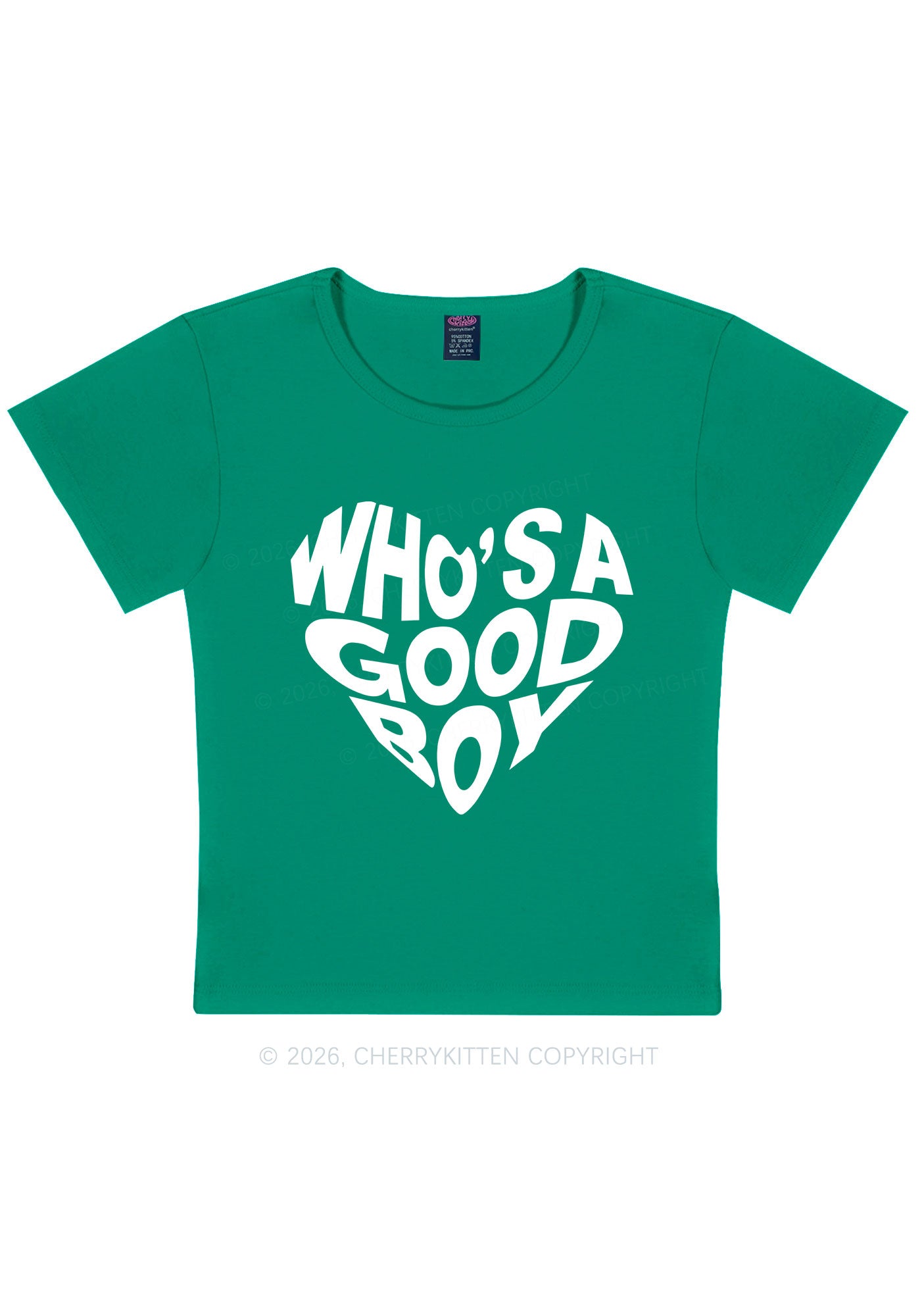 Whos A Good Boy Valentine's Day Y2K Baby Tee Cherrykitten