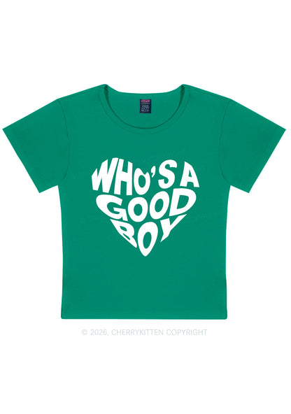 Whos A Good Boy Valentine's Day Y2K Baby Tee Cherrykitten