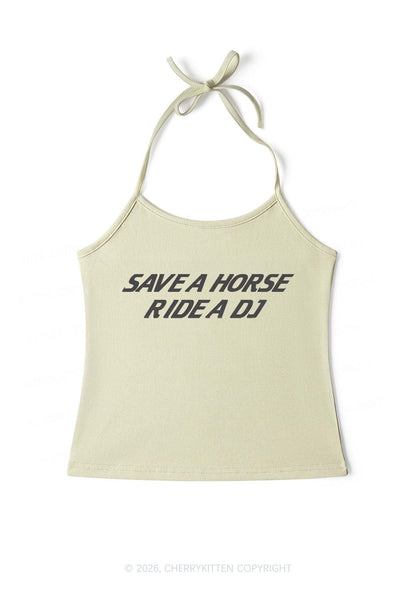 Ride A DJ Y2K Halter Neck Cami Cherrykitten