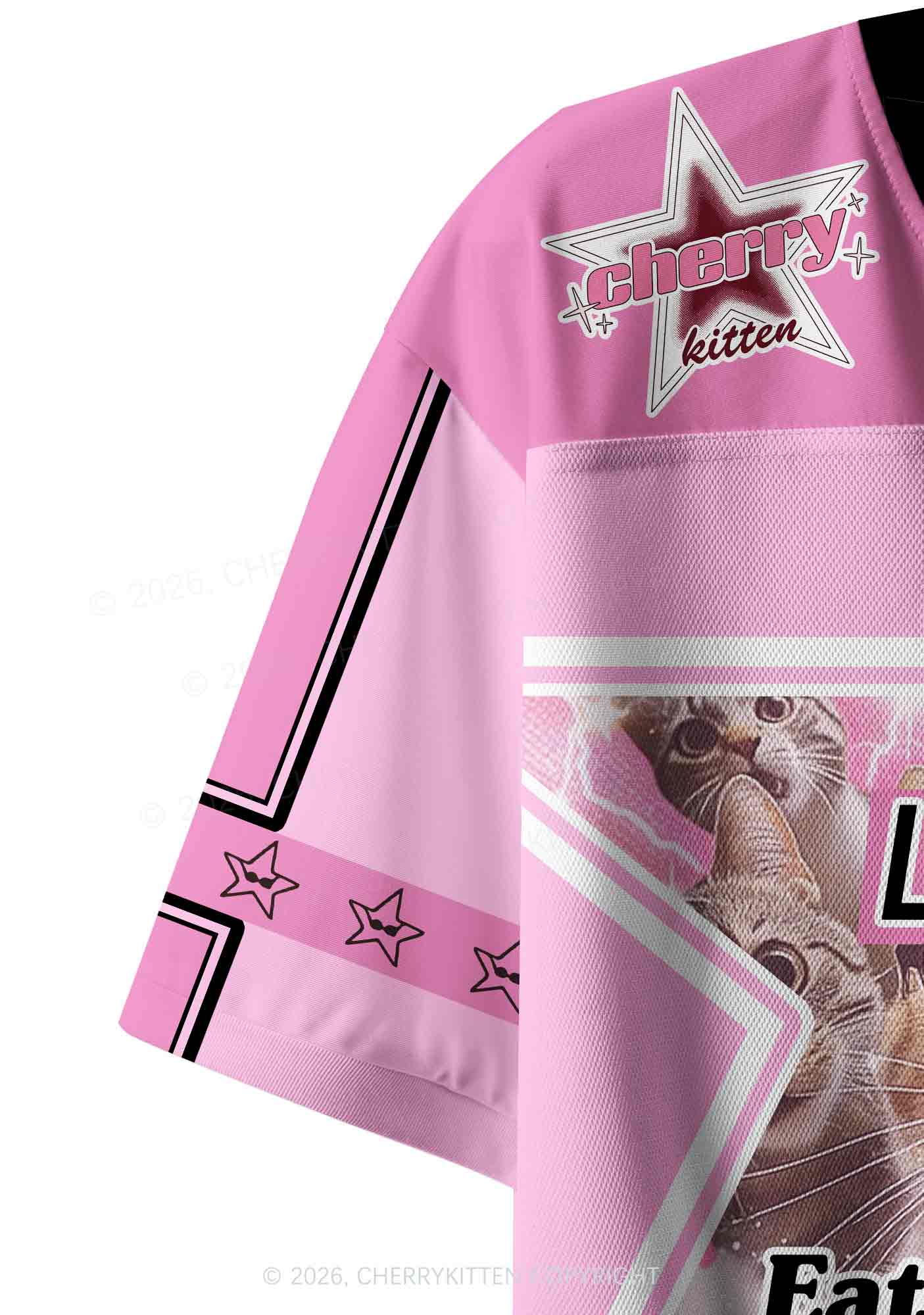 Lesbians Eat What Cat Pride Y2K Crop Sport Jersey Shirts Cherrykitten