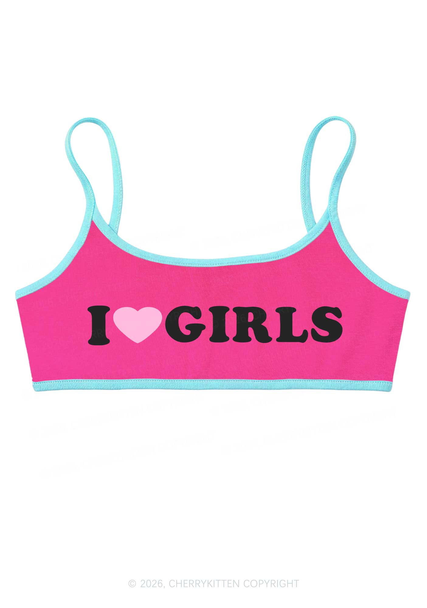 I Love Girls Pride Y2K Super Crop Cami Cherrykitten