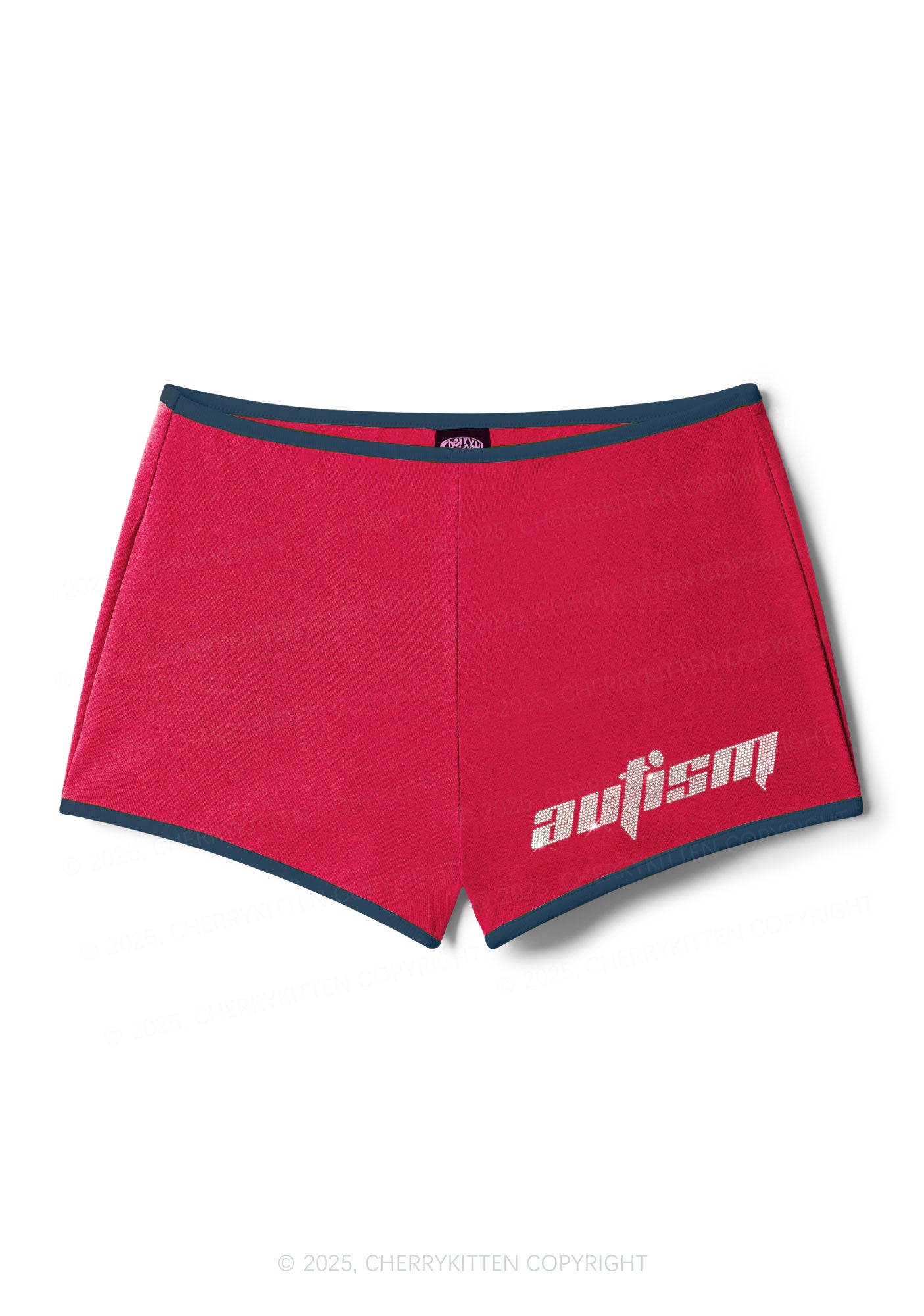 Rhinestone Mini Autism Y2K Booty Shorts Cherrykitten