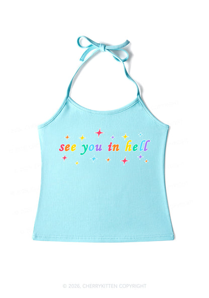 See You In Hell Pride Y2K Halter Neck Cami Cherrykitten