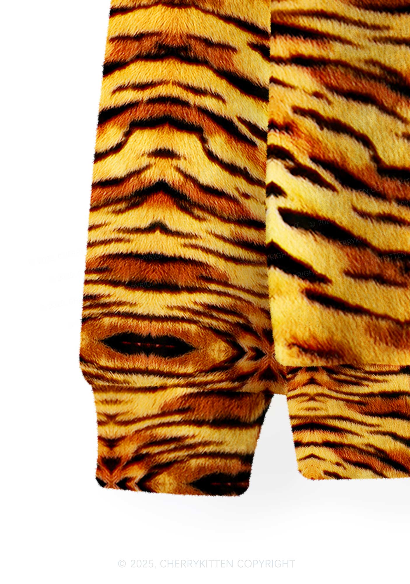 Wild Tiger Texture Y2K Christmas Cardigan Knit Sweatshirt Cherrykitten