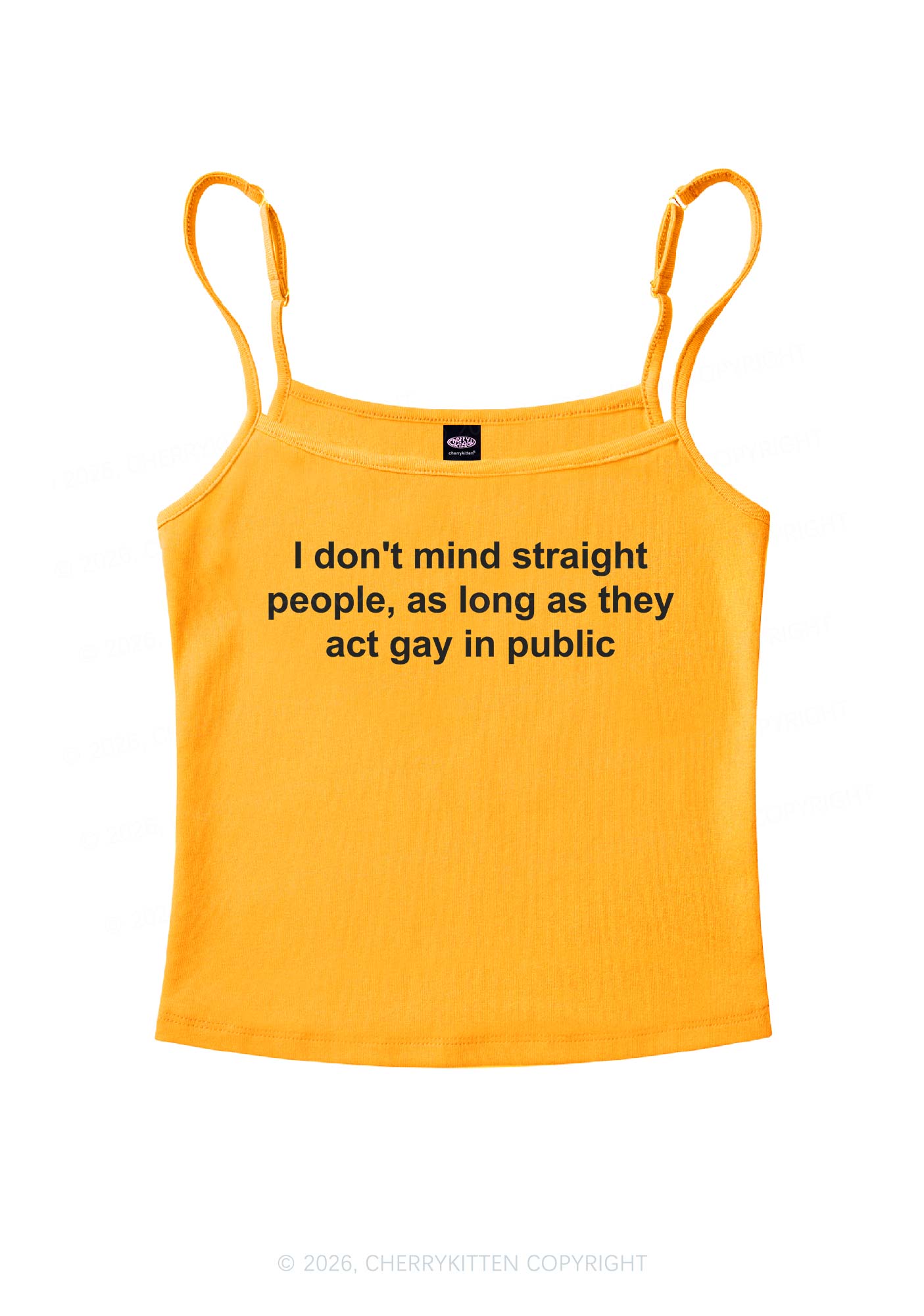 Act Gay In Public Pride Y2K Spaghetti Strap Cami Cherrykitten