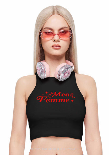 Mean Femme Pride Y2K Crop Tank Top Cherrykitten