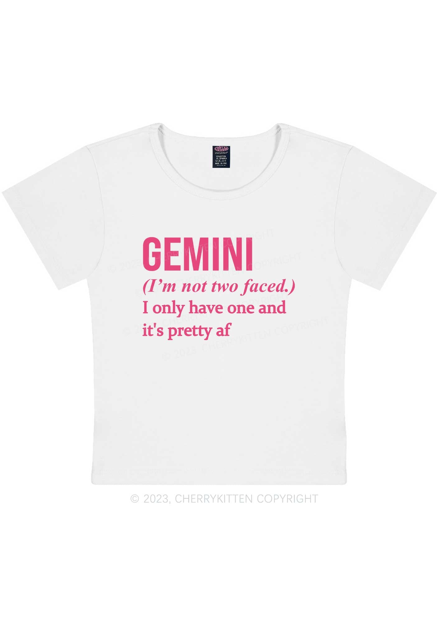Curvy Pretty Gemini Y2K Baby Tee Cherrykitten