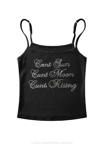 Rhinestone Sun Moon Rising Y2K Spaghetti Strap Cami Cherrykitten