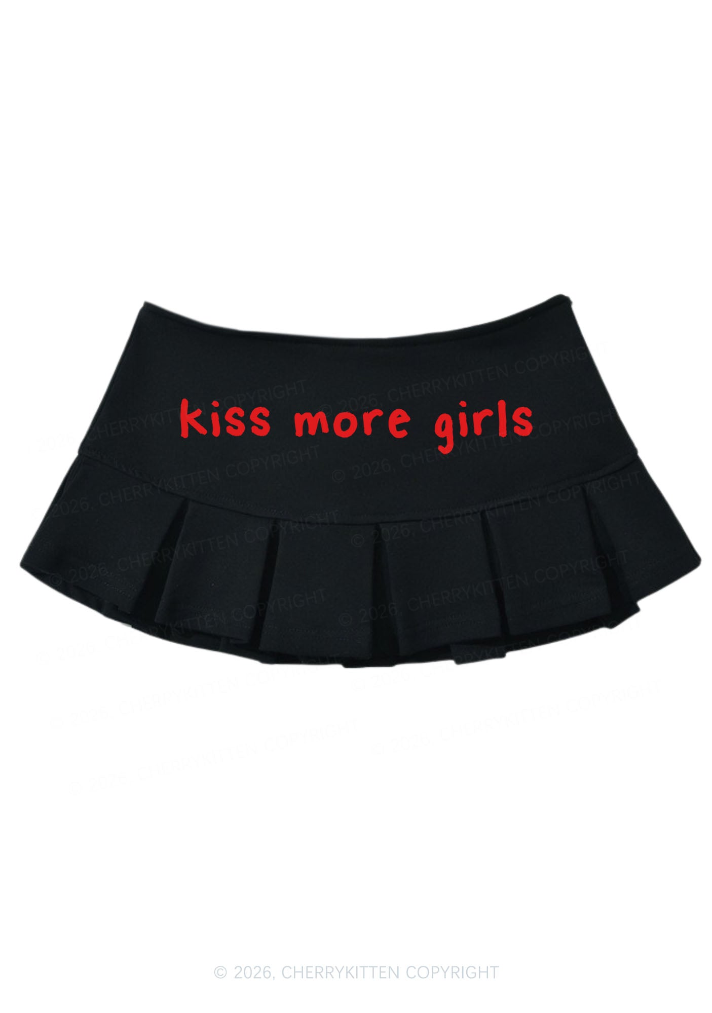 Kiss More Girls Pride Y2K Mini Pleated Skirts Cherrykitten