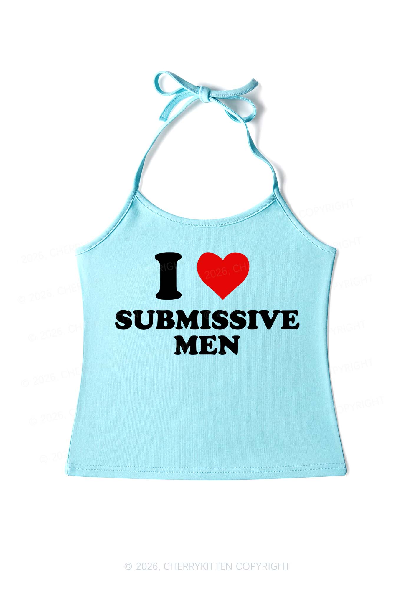 I Love S Men Y2K Halter Neck Cami Cherrykitten