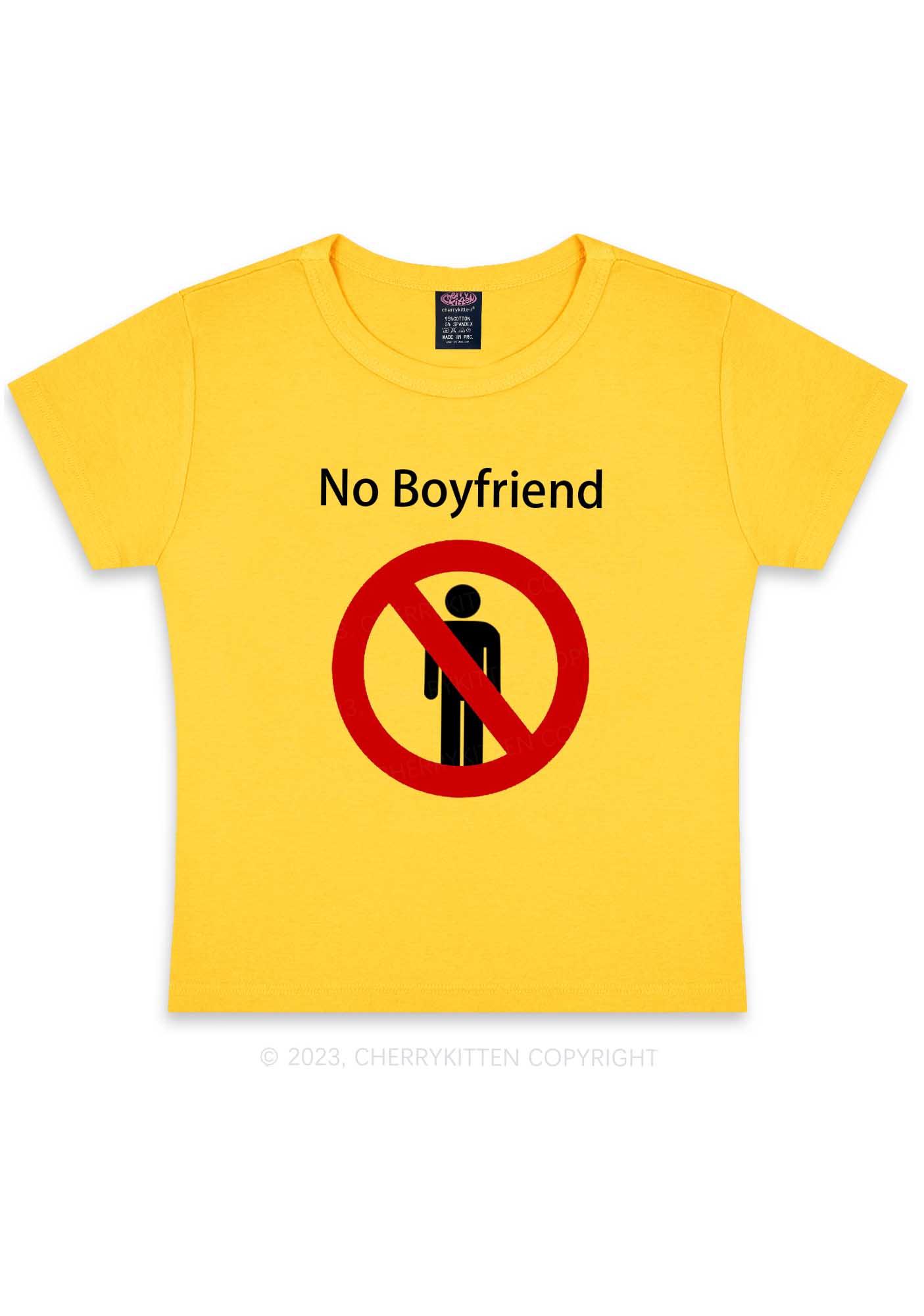 No Boyfriend Y2K Baby Tee Cherrykitten