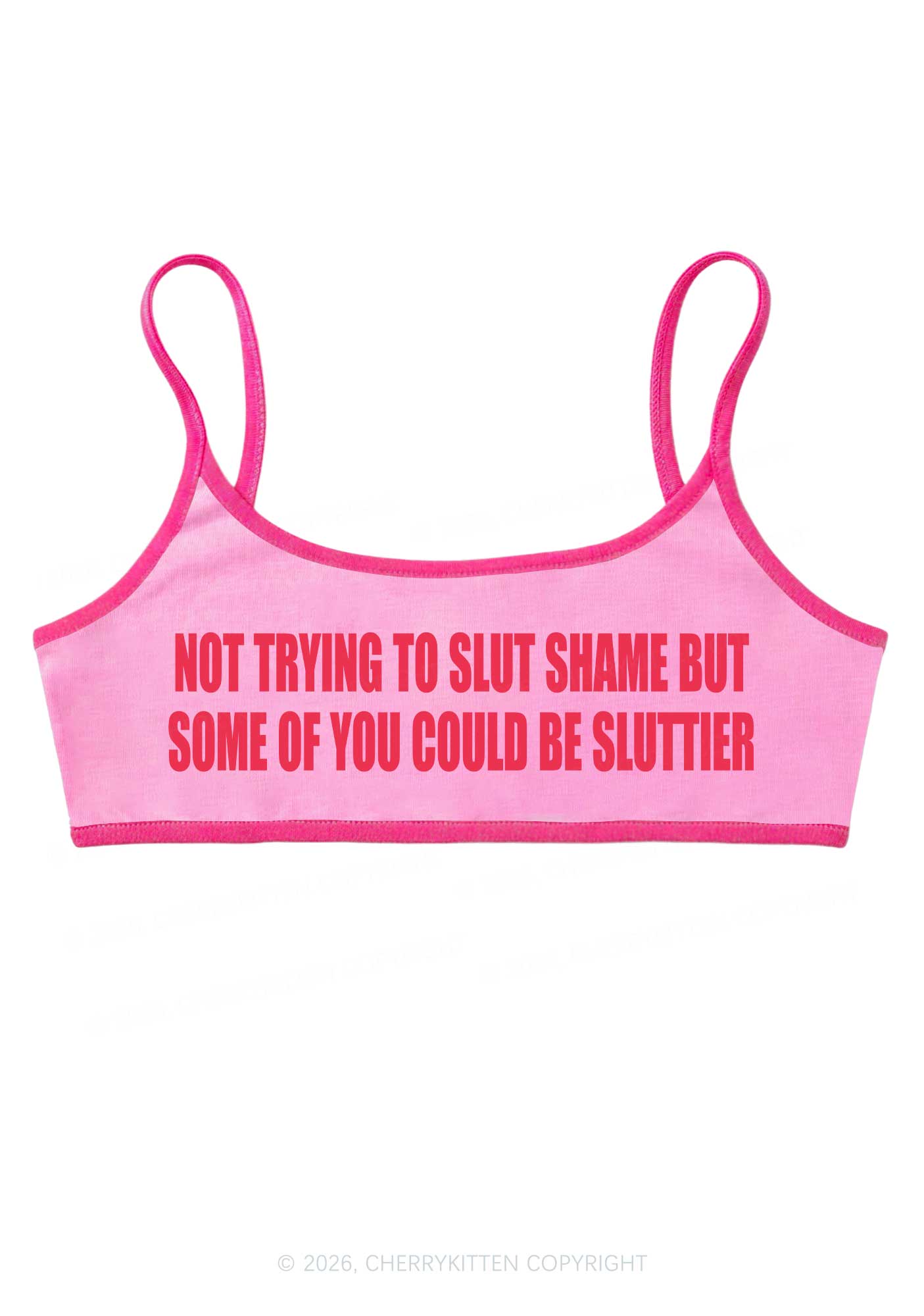 Not Trying To Slxt Shame Y2K Super Crop Cami Cherrykitten