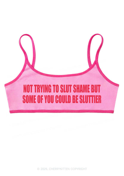 Not Trying To Slxt Shame Y2K Super Crop Cami Cherrykitten