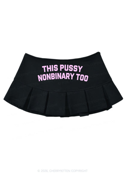 This Puxxy Nonbinary Too Pride Y2K Mini Pleated Skirts Cherrykitten