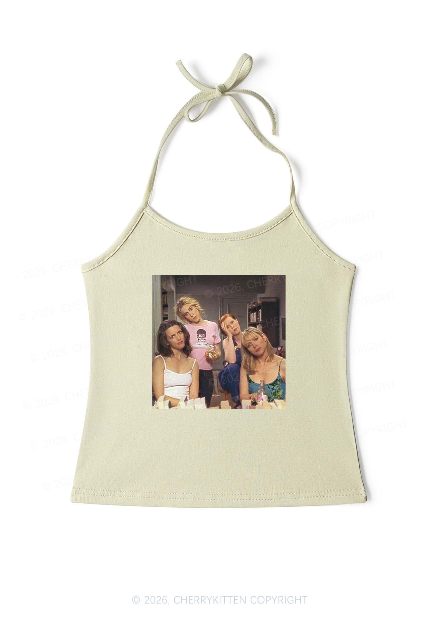 Girl Puzzled Y2K Halter Neck Cami Cherrykitten