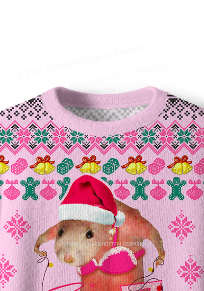 Christmas Ratz Y2K Christmas Knit Sweatshirt Cherrykitten