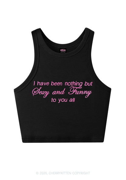 Embroidered I Have Been Nothing Y2K Crop Tank Top Cherrykitten