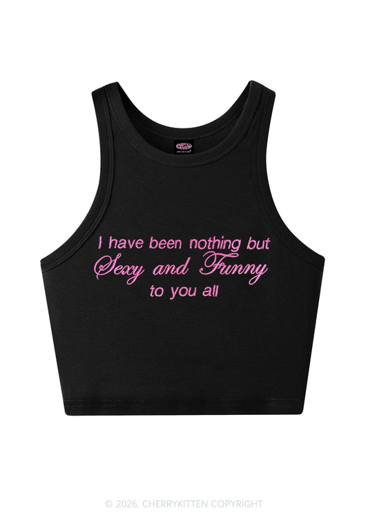 Embroidered I Have Been Nothing Y2K Crop Tank Top Cherrykitten