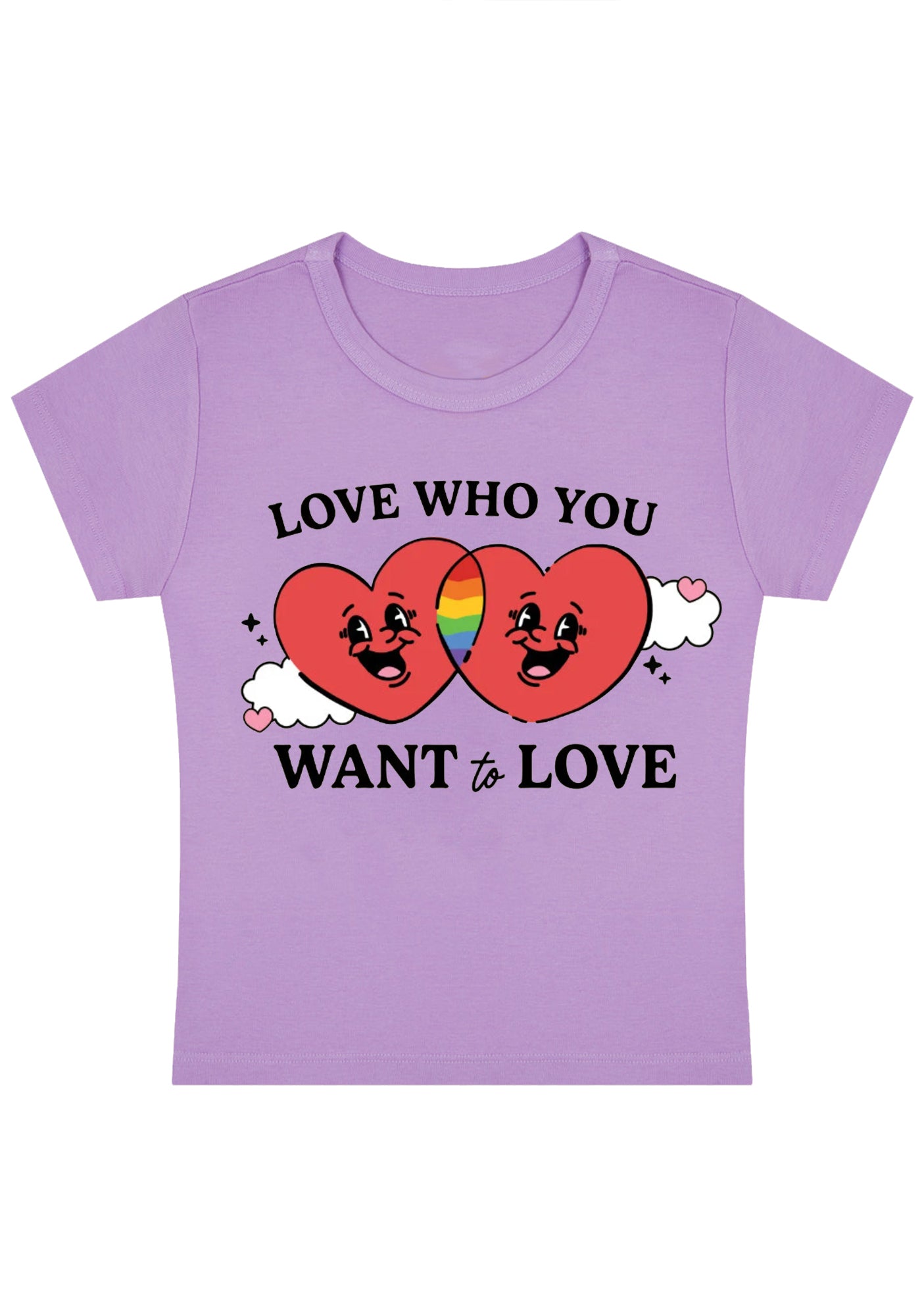 Love Who You Want To Love Six Flags Y2K Baby Tee