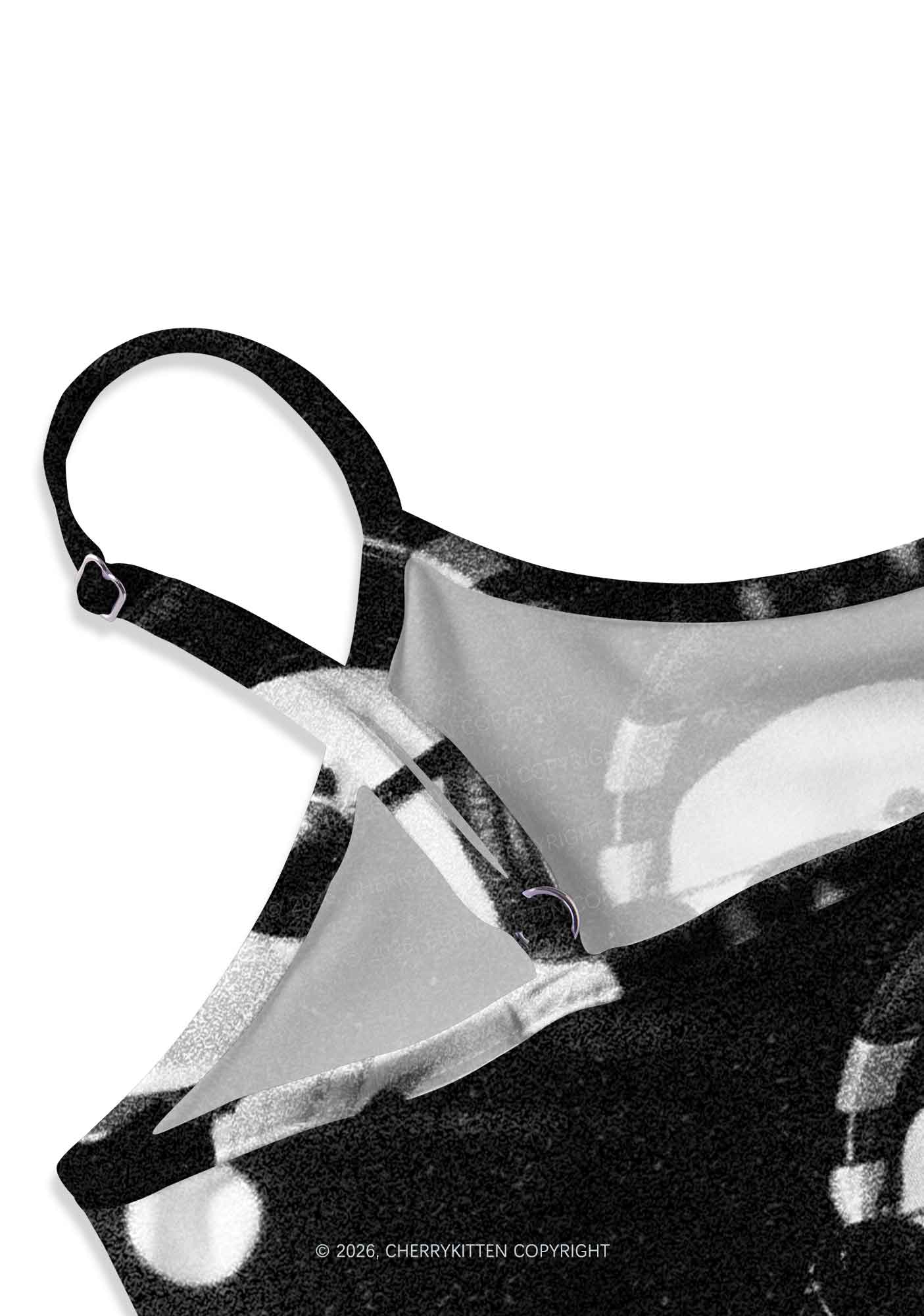 DJ Duck Spinning Records Y2K Print Slip Dress Cherrykitten