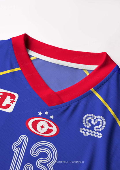 Choke Me Y2K Crop Football Jersey Shirts Cherrykitten