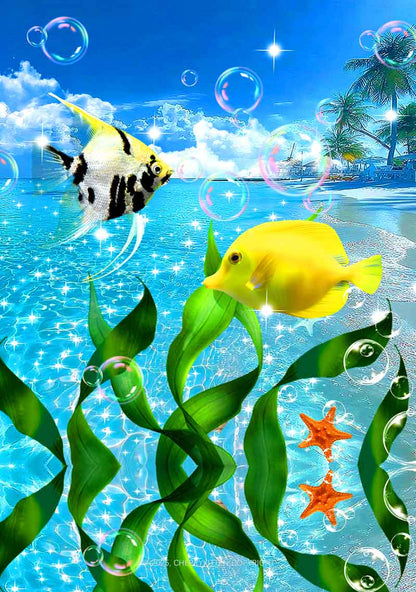 Tropical Fish Y2K Mesh Crop Top Cherrykitten