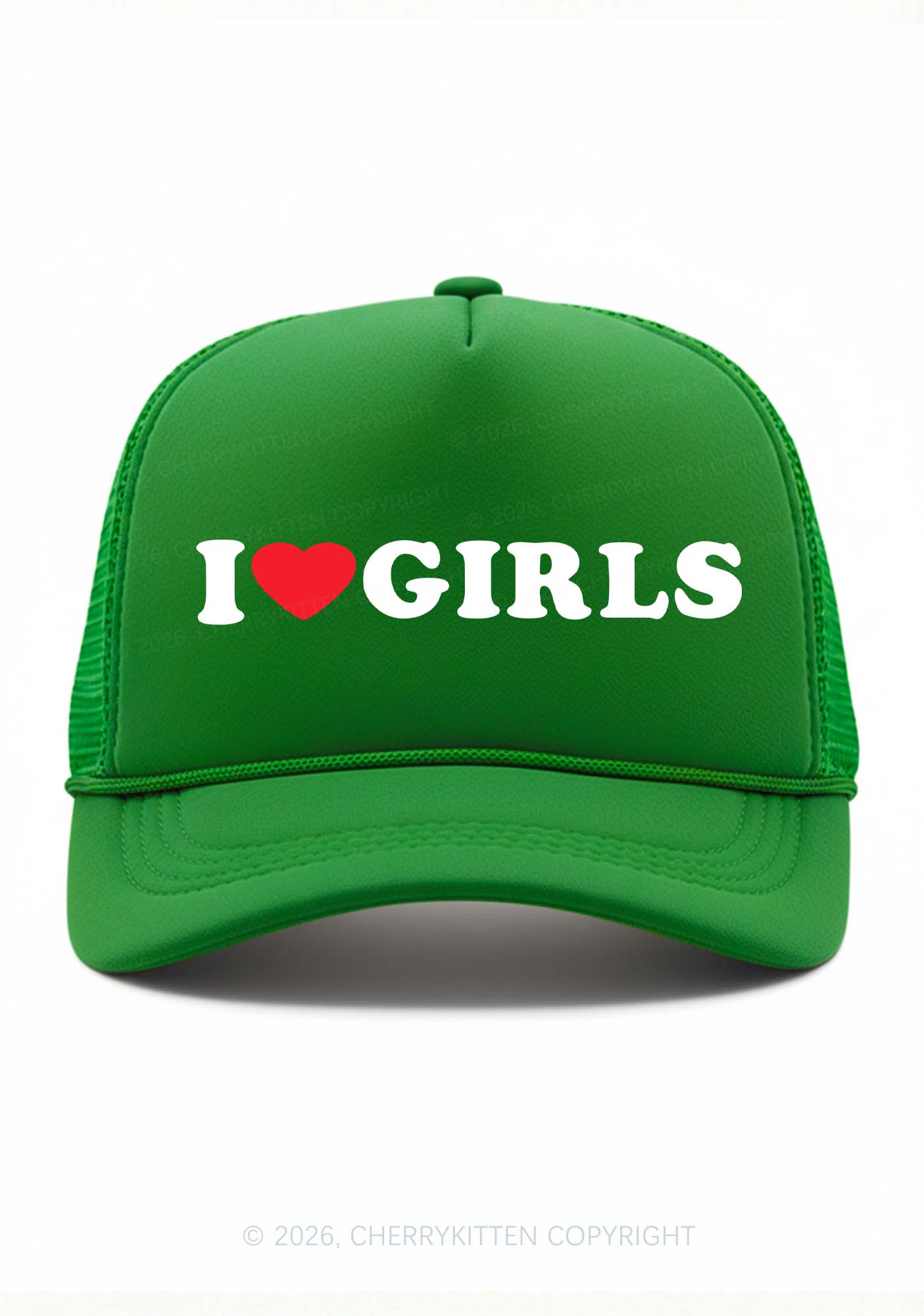I Love Girls Pride Y2K Trucker Hat Cherrykitten