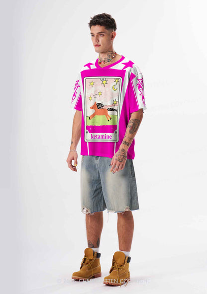 Hot Pink K Pony Y2K Sport Jersey Shirts Cherrykitten