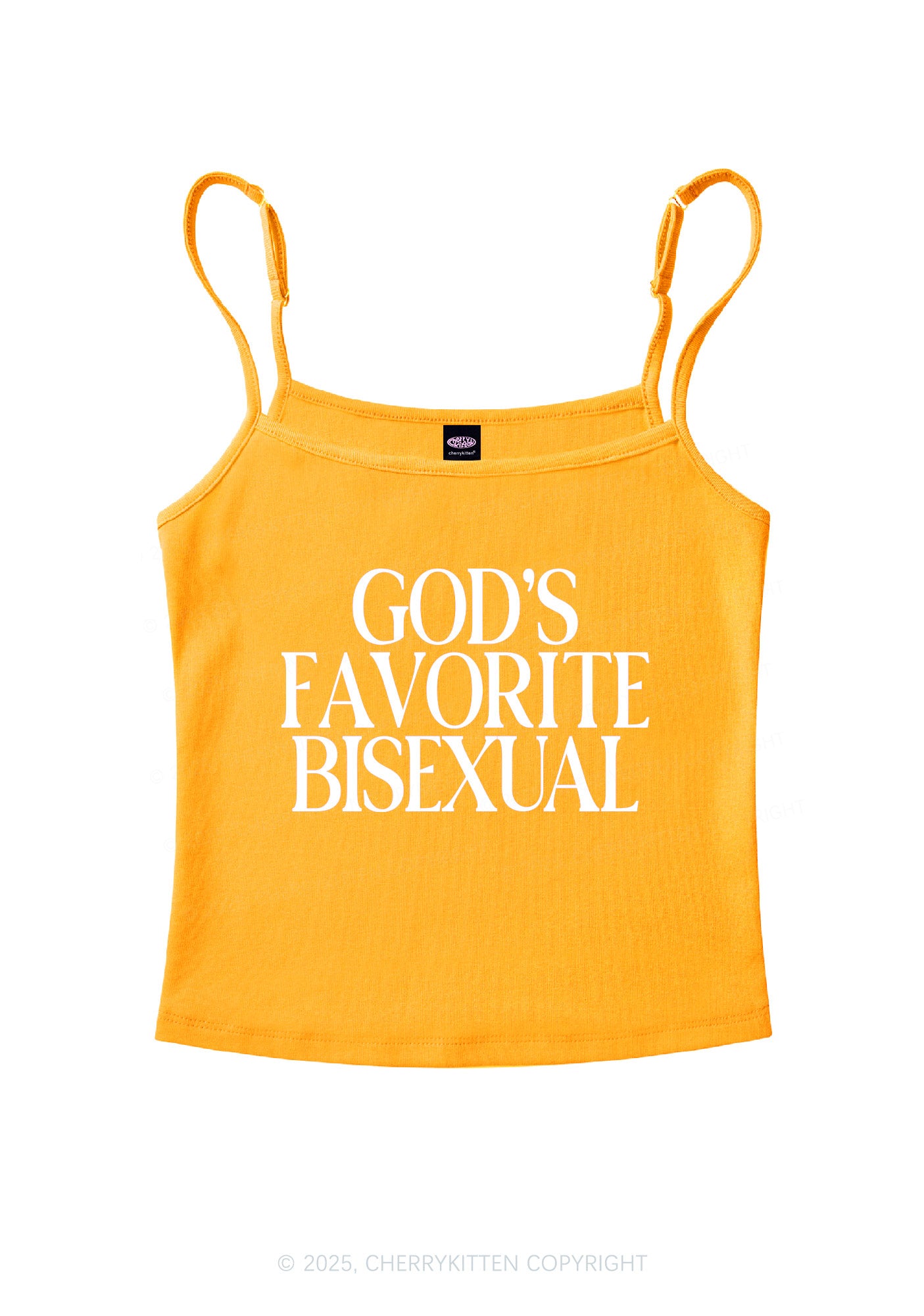 Gods Favorite Bisexual Pride Y2K Spaghetti Strap Cami Cherrykitten