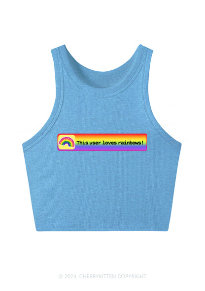 This User Loves Rainbows Y2K Crop Tank Top Cherrykitten