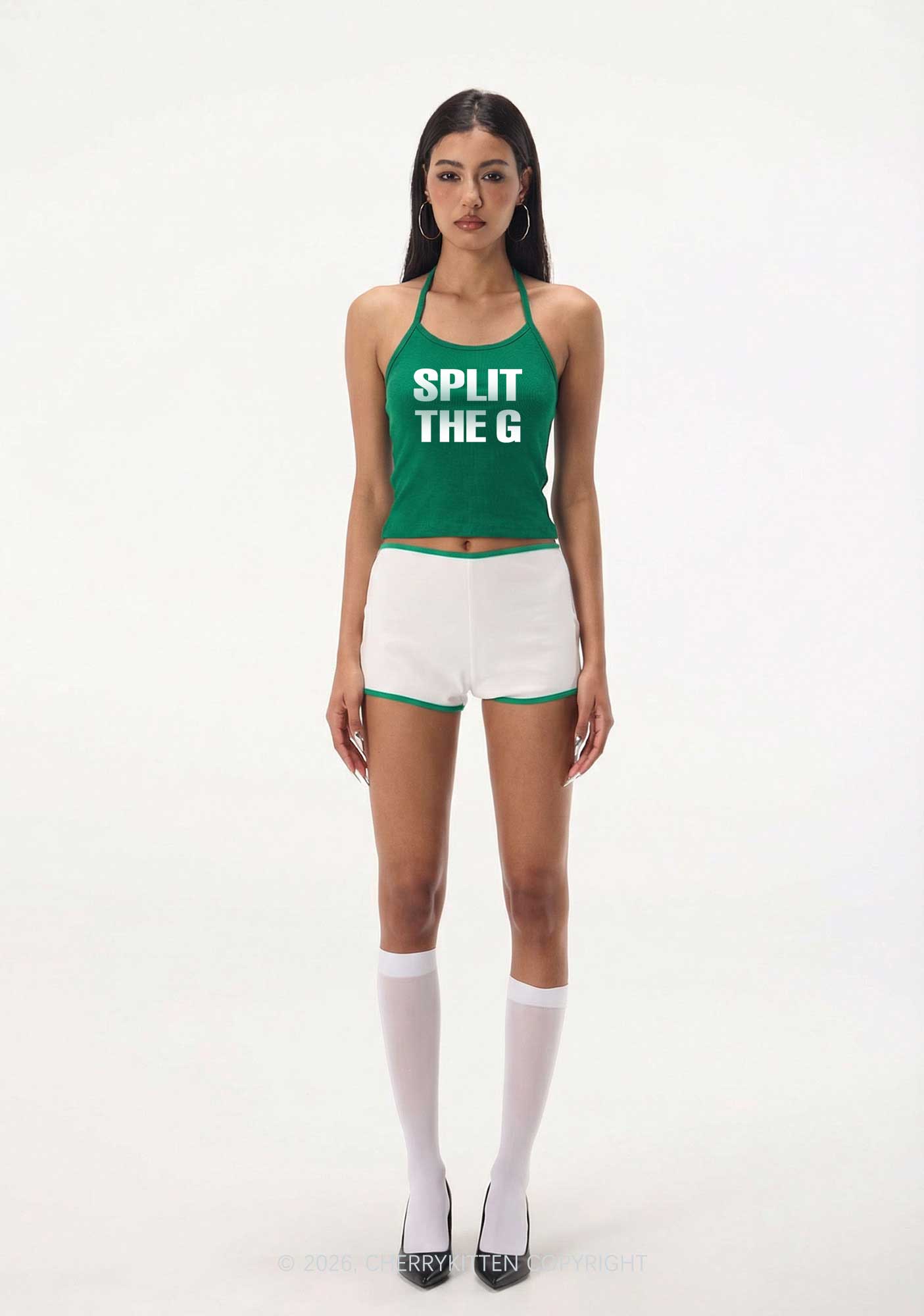 Split The G St Patricks Y2K Halter Neck Cami Cherrykitten
