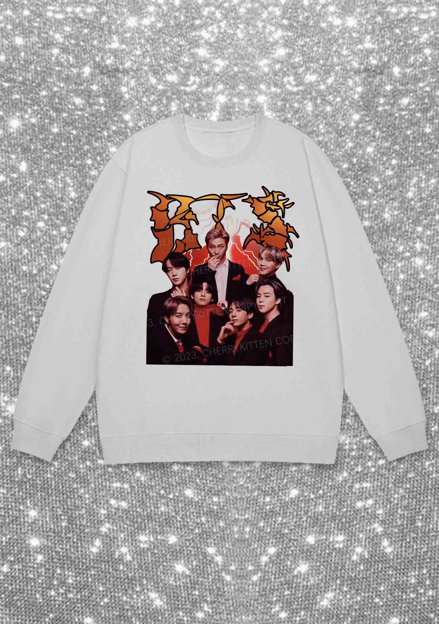 Bangtan Reacciones Y2K Sweatshirt Cherrykitten