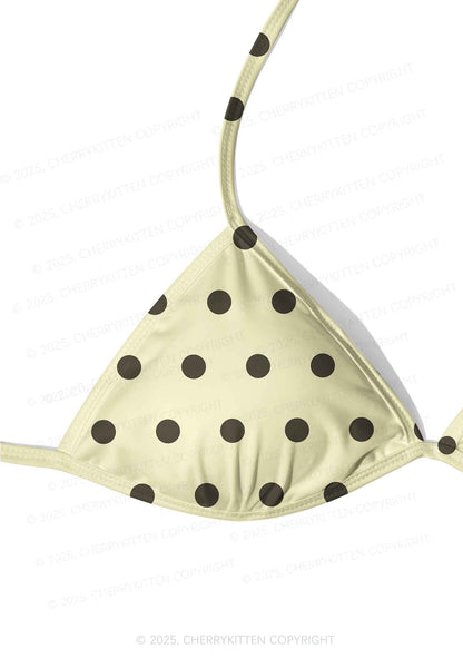 Yellow And Black Dots Y2K Print Bikini Set Cherrykitten